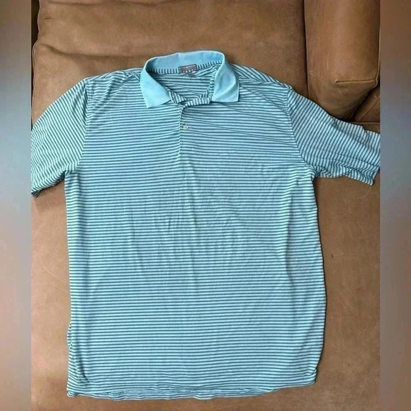 Peter Millar Other - Peter Millar Summer Comfort XL Polo Light Blue Striped - Flawed